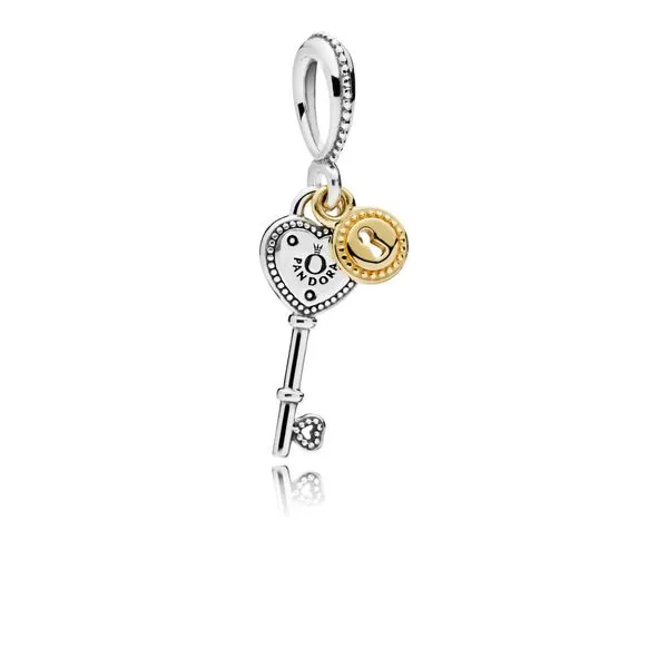 PANDORA 796593 KEY 14KT YELLOW & SILVER CHARM Taylors Jewellers Alliston, ON