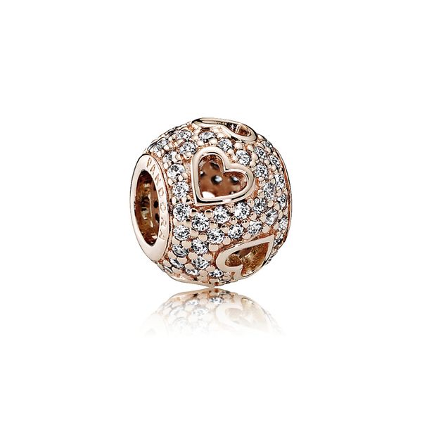 Pandora Rose 781426CZ Tumbling Hearts with Openwork Hearts and Clear CZ Charm Taylors Jewellers Alliston, ON
