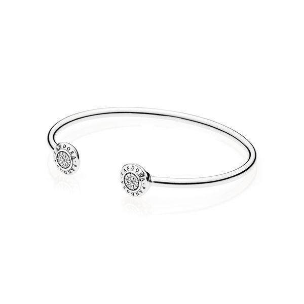 PANDORA 590528CZ-1 Signature Bangle Bracelet Size 6.3 Taylors Jewellers Alliston, ON