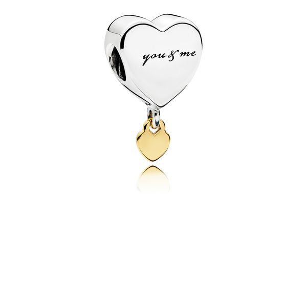 PANDORA 796558 DANGLING YOU AND ME HEART CHARM Taylors Jewellers Alliston, ON