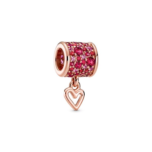 ROSE CHARM WITH DANGLING HEART 789548C01 Taylors Jewellers Alliston, ON
