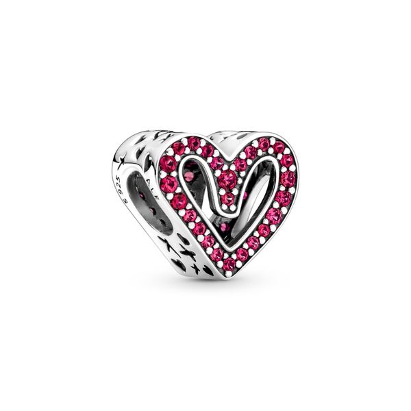 HEART STERLING SILVER CHARM WITH SYNTHETIC RUBY 798692C02 Taylors Jewellers Alliston, ON