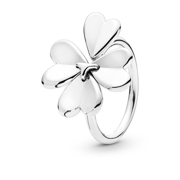 PANDORA 197949-54 CLOVER OPEN STERLING SILVER RING SIZE 7 Taylors Jewellers Alliston, ON