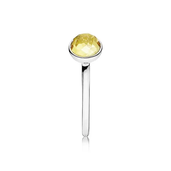 PANDORA 191012CI-50 CITRINE DROPLET STERLING SILVER RING SIZE 5 Taylors Jewellers Alliston, ON