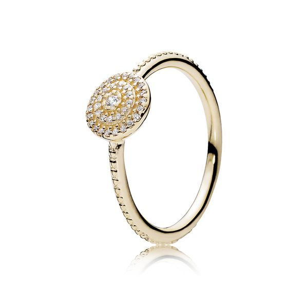 PANDORA 150184CZ-54 RADIANT ELEGANCE IN 14K GOLD WITH CLEAR CZ SIZE 7 Taylors Jewellers Alliston, ON