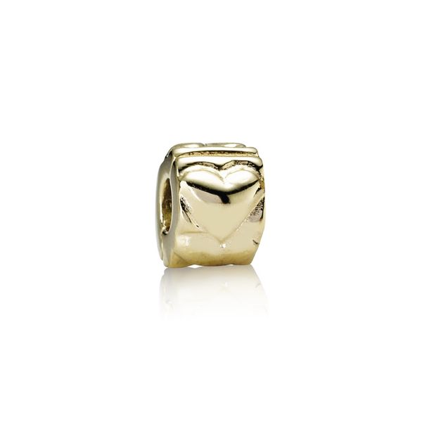 PANDORA 750243 Heart Clip in 14K Gold Charm Taylors Jewellers Alliston, ON