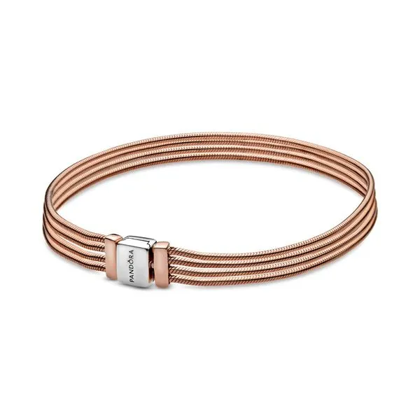 PANDORA ROSE 588782C00-18 & Sterling Silver Multi Snake Bracelet Size 7.1 Taylors Jewellers Alliston, ON