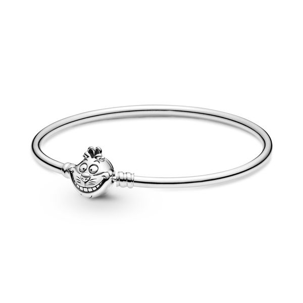 PANDORA 599343C00-17 Disney Alice In Wonderland Sterling Silver Bangle With Cheshire Cat Clasp Taylors Jewellers Alliston, ON
