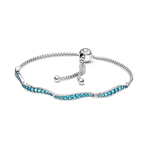 PANDORA 599436C01-1 Blue Wavy Slider Bracelet Taylors Jewellers Alliston, ON