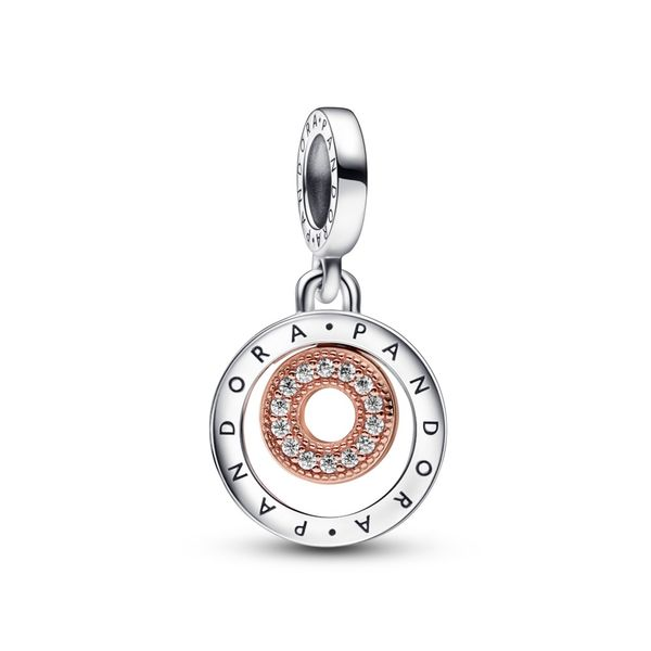 PANDORA 782287C01 Pandora Logo Sterling Silver And 14K Rose Gold Plated Taylors Jewellers Alliston, ON