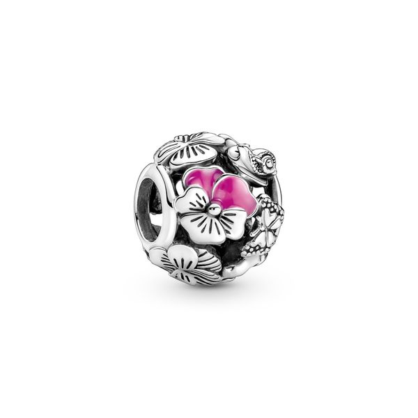 PANDORA 790759C01 Pansy, snail and butterfly sterling silver charm Taylors Jewellers Alliston, ON