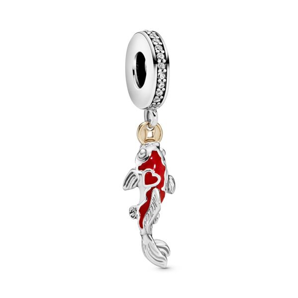PAMDORA 797829CZ STERLING SILVER, 14K GOLD GOOD FORTUNE CARP Taylors Jewellers Alliston, ON