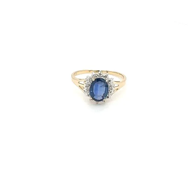 Sapphire & Diamond Halo Ring Taylors Jewellers Alliston, ON