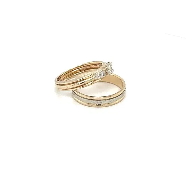 14kt Yellow & White Gold Engagement Ring Wedding Band Set Image 4 Taylors Jewellers Alliston, ON