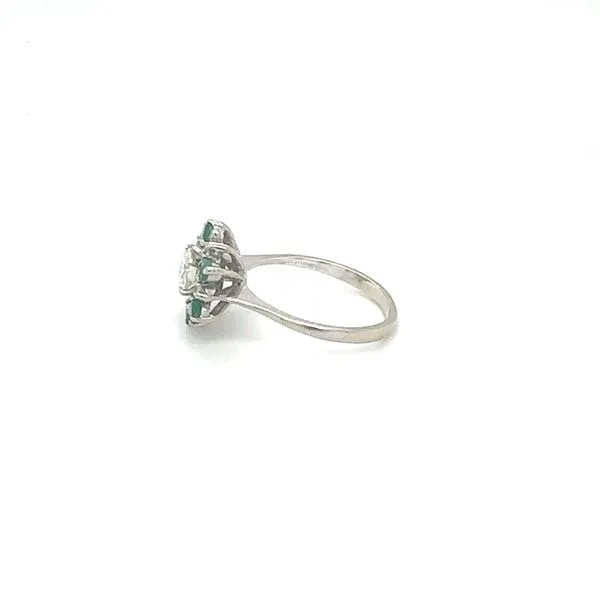 Estate Diamond & Emerald Cluster Ring Image 2 Taylors Jewellers Alliston, ON