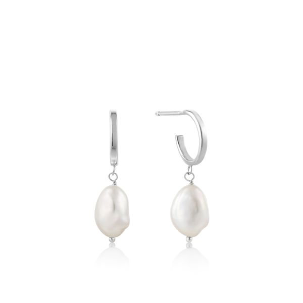 ANIA HAIE PEARL OF WISDOM PEARL MINI HOOP EARRING IN 925 SILVER Taylors Jewellers Alliston, ON