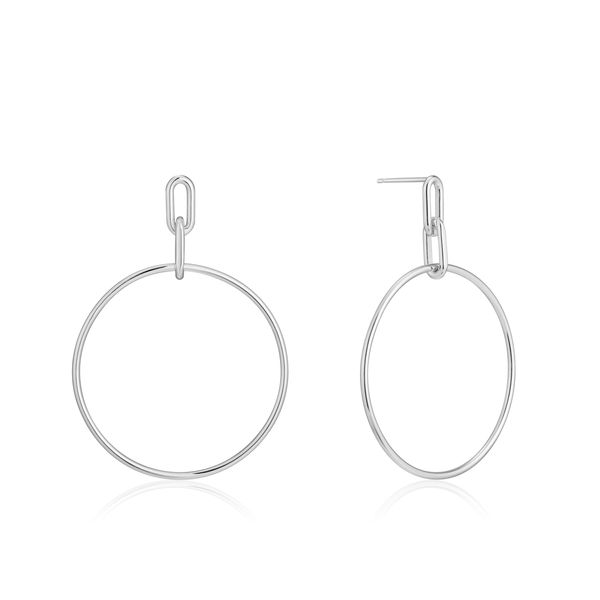 Ania Haie Chain Reaction Cable Link Hoop Earrings in 925 Silver Taylors Jewellers Alliston, ON
