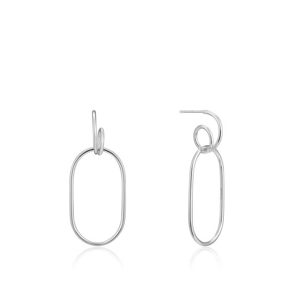 Ania Haie EAR WE GO SPIRAL OVAL HOOP EARRINGS in 925 Sterling Silver with Rhodium Plating Taylors Jewellers Alliston, ON