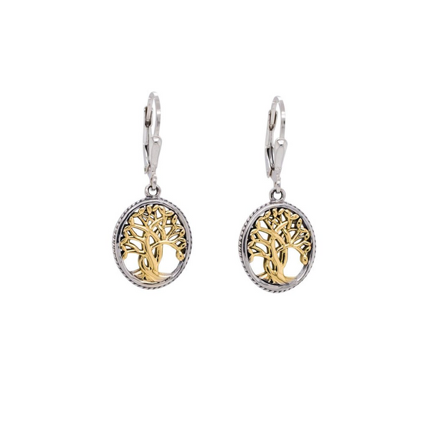 PEX1284 Keith Jack Silver And 10K Yellow Gold Tree Of Life Earrings Small Taylors Jewellers Alliston, ON