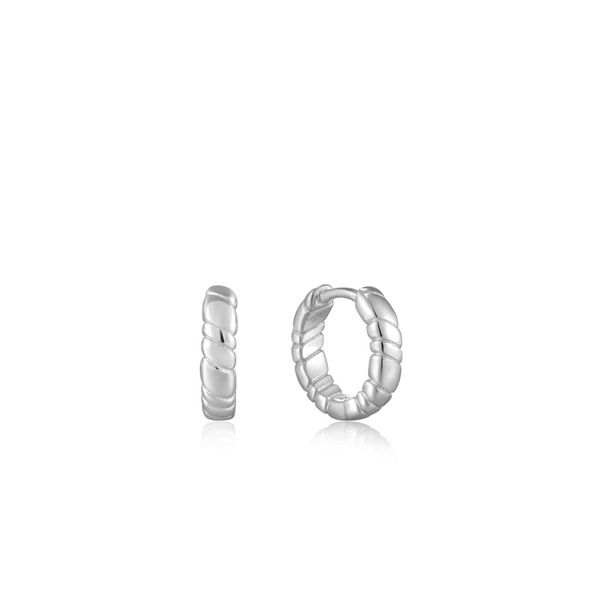 E038-02H Anie Haie Smooth Operator  Twist Huggie Hoop Earrings Taylors Jewellers Alliston, ON