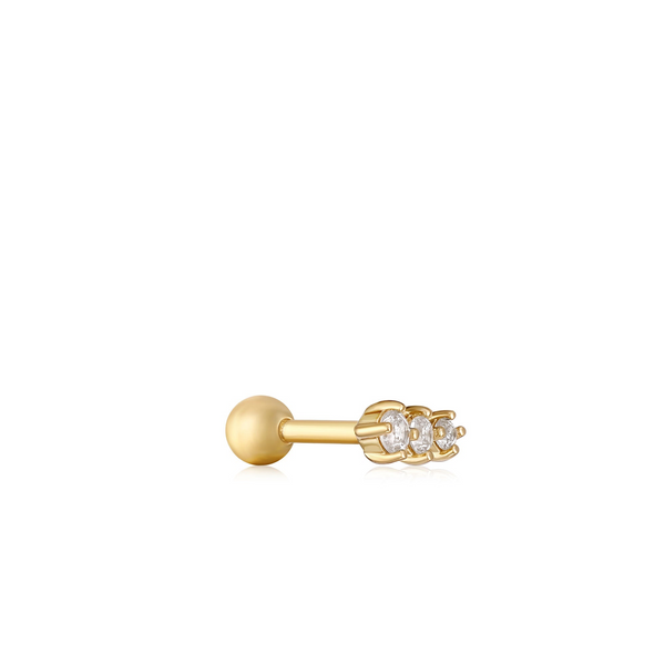 E035-09G Ania Haie Gold Sparkle Crawler Barbell Single Earring Image 2 Taylors Jewellers Alliston, ON