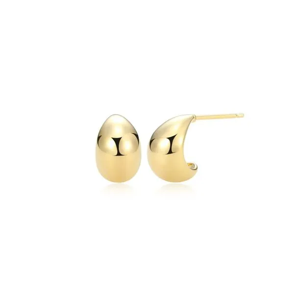 Sterling Silver Gold Plated Half Moon Studs Taylors Jewellers Alliston, ON