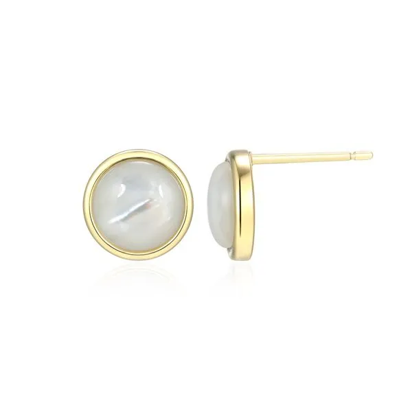 Elle Gold Plated Sterling Silver MOP Stud Image 2 Taylors Jewellers Alliston, ON