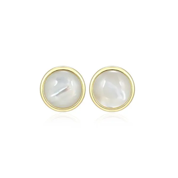 Elle Gold Plated Sterling Silver MOP Stud Taylors Jewellers Alliston, ON