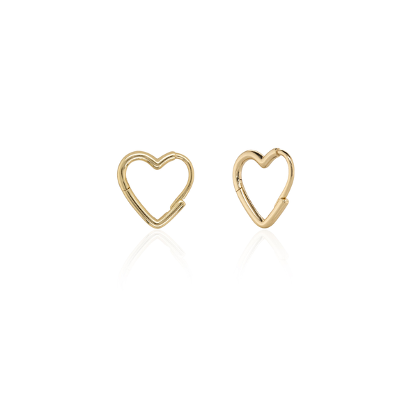 Sterling Silver Gold Vermeil Heart Huggie Earrings Image 3 Taylors Jewellers Alliston, ON