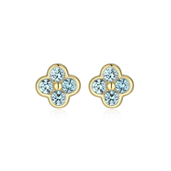 Synthetic Blue Spinel Clover Studs Taylors Jewellers Alliston, ON