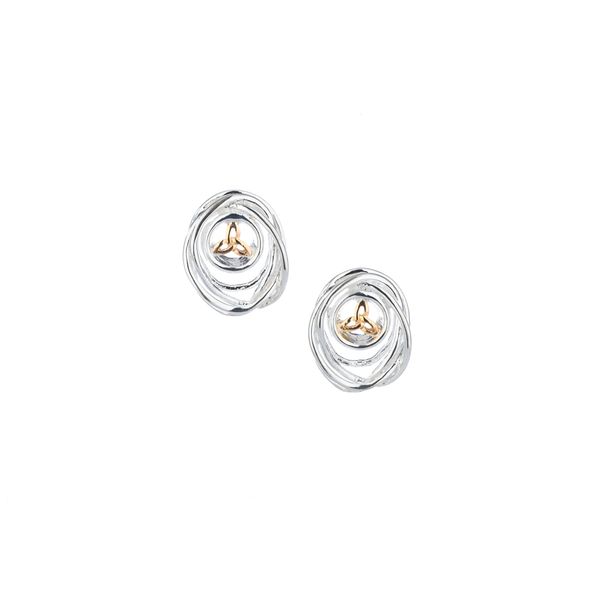 KEITH JACK CELTIC CRADLE OF LIFE STERLING SILVER & 10KT YELLOW EARRINGS Taylors Jewellers Alliston, ON