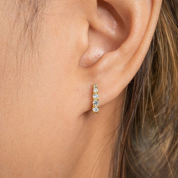 Gold Vermeil Lab Grown Diamond Huggies Taylors Jewellers Alliston, ON