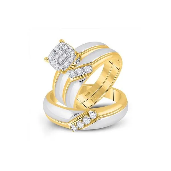 10Kt White and Yellow Gold Diamond Trio Set Tena's Fine Diamonds and Jewelry Elberton, GA