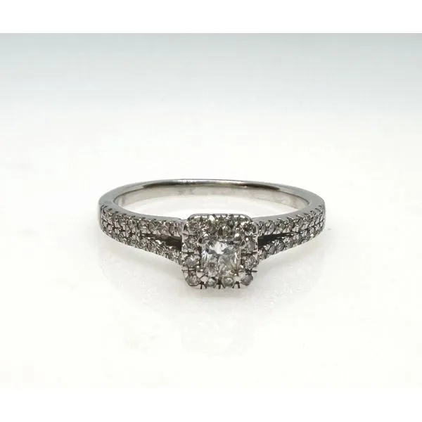 10K White Gold Princess Cut Halo Engagement Ring Tena's Fine Diamonds and Jewelry Athens, GA