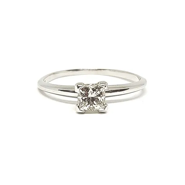 14Kt White Princess Cut Diamond Solitaire Tena's Fine Diamonds and Jewelry Athens, GA