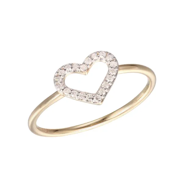 14KT Yellow Gold Heart Diamond Ring Tena's Fine Diamonds and Jewelry Athens, GA