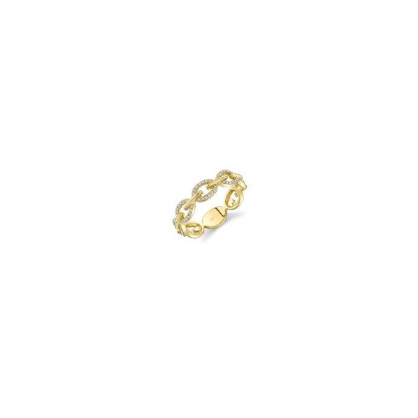 14K Yellow Gold Diamond Link Ring Tena's Fine Diamonds and Jewelry Athens, GA