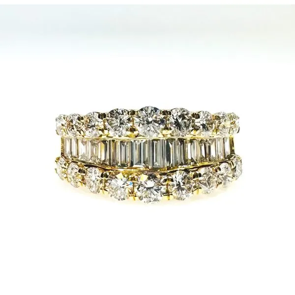 14Kt White Gold Baguette & Round Diamond Fashion Ring Tena's Fine Diamonds and Jewelry Athens, GA