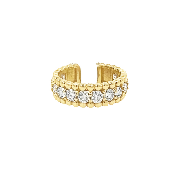 14Kt Yellow Diamond Band with Beaded Edges Tena's Fine Diamonds and Jewelry Athens, GA