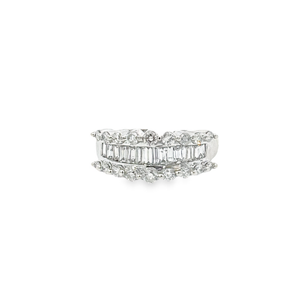 14K White Gold Three Row Diamond Anniversary Ring Tena's Fine Diamonds and Jewelry Athens, GA