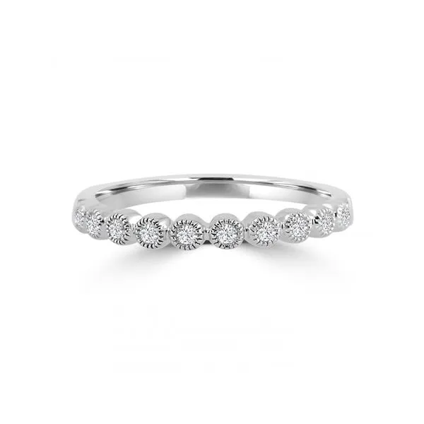 10Kt White Gold Bezel Set Diamond Wedding Band Tena's Fine Diamonds and Jewelry Athens, GA