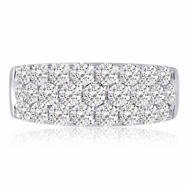 14Kt White Gold 3 Row Diamond Anniversary Band Tena's Fine Diamonds and Jewelry Athens, GA