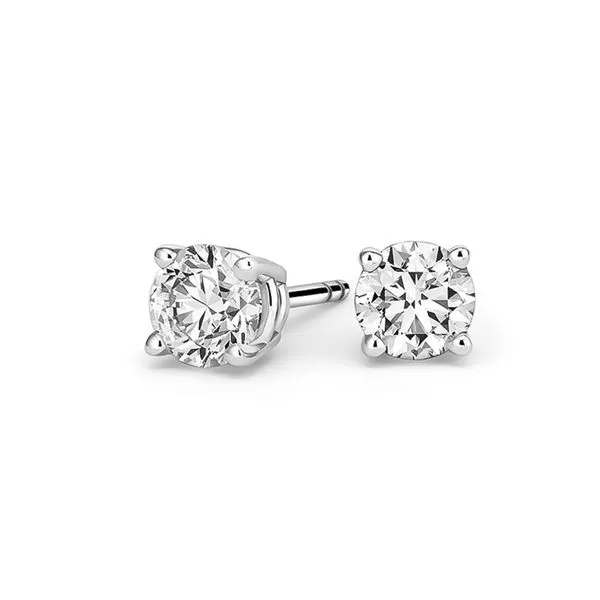 14 Karat White Gold Diamond Solitaire Earrings Tena's Fine Diamonds and Jewelry Athens, GA