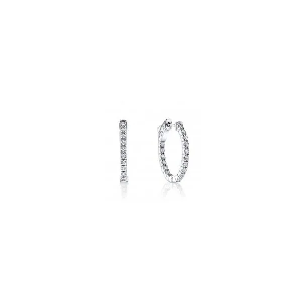 10 Karat White Gold Inside/Out Diamond Hoop Earrings Tena's Fine Diamonds and Jewelry Elberton, GA