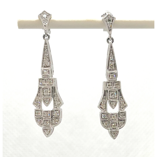 14K White Diamond Dangle Earrings Tena's Fine Diamonds and Jewelry Athens, GA