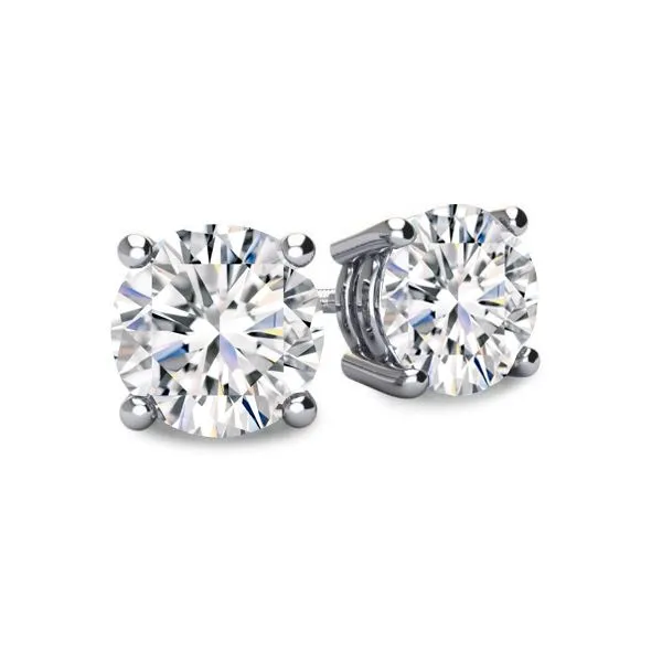 14Kt White Gold Round Diamond Stud Earrings Tena's Fine Diamonds and Jewelry Athens, GA