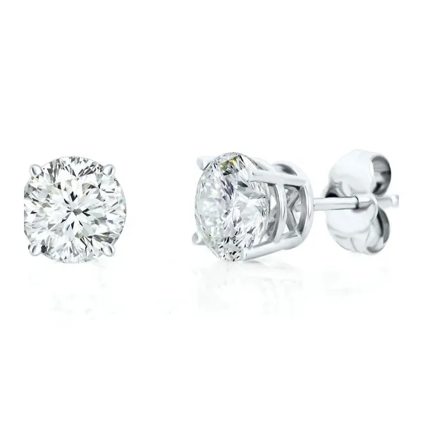 1CTTW White Gold Four Prong Earrings Tena's Fine Diamonds and Jewelry Elberton, GA