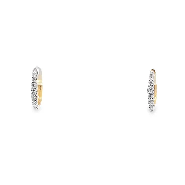 10Kt Yellow Small Diamond Hoop Earrings Tena's Fine Diamonds and Jewelry Athens, GA