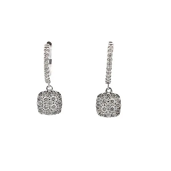 14Kt White Gold Diamond Drop Earrings Tena's Fine Diamonds and Jewelry Athens, GA