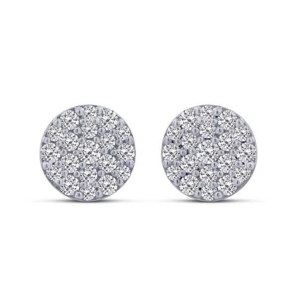 10K White Gold Diamond Cluster Stud Earrings Tena's Fine Diamonds and Jewelry Athens, GA